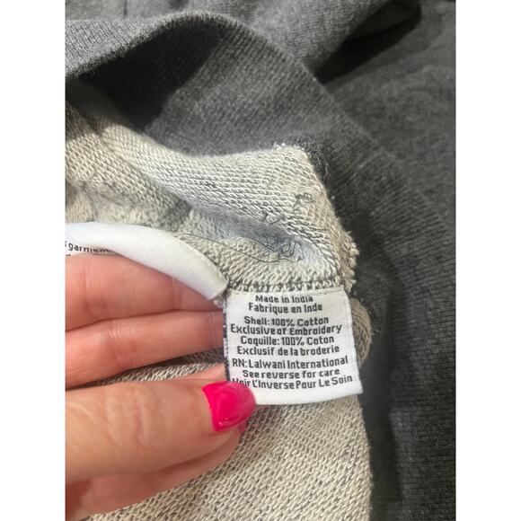 Hemant & Nandita Gray Embellished Jeweled Rhinestone Crew Sweatshirt Size S - Picture 10 of 10